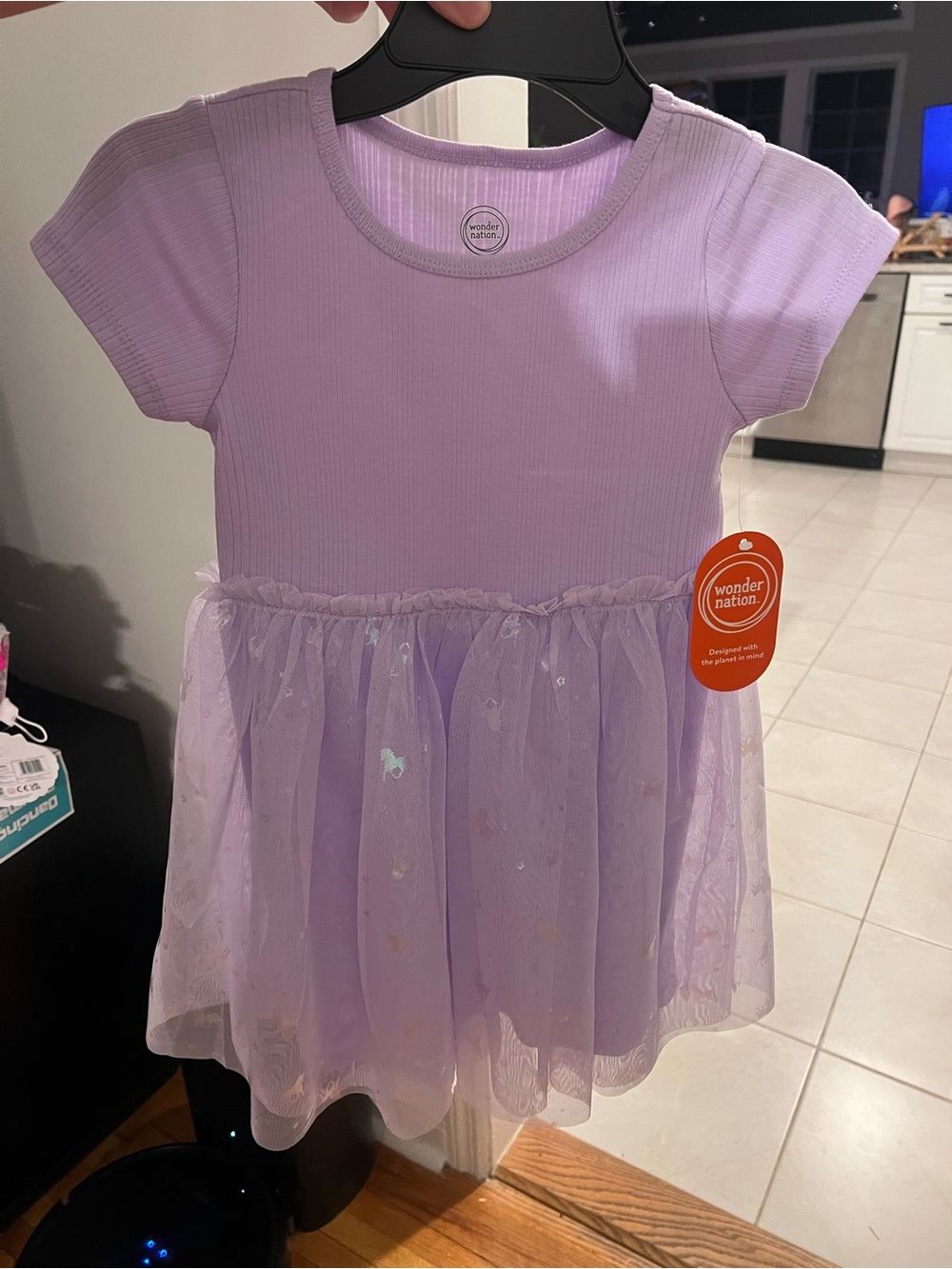 wonder nation Lavender Purple Tulle Skater Dress 4-5